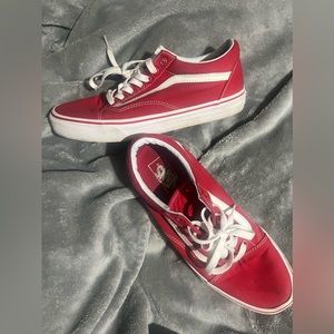 Red/white Vans. Size 10 Women. 8.5 Men